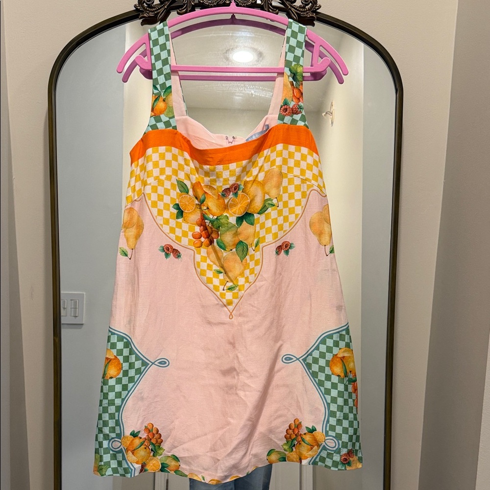 ANTONIO MELANI Pink and Orange fruit mini Sundress medium